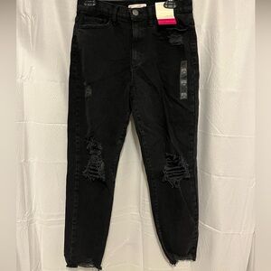 High Rise Mom Jeans- Black